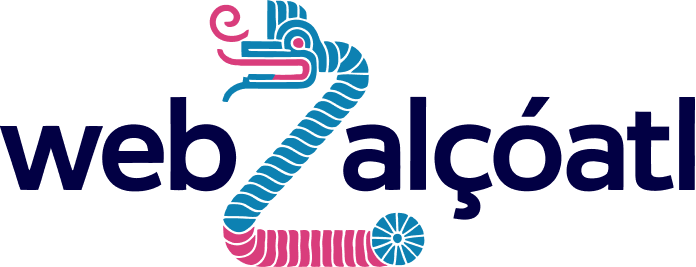 Logotipo de Webzalcóatl, una serpiente emplumada estilizada que representa el desarrollo web inspirado en la cultura azteca.